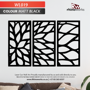 WL019 3 Panel Leaves Flora Wall Art